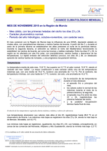 MES DE NOVIEMBRE 2015 en la Región de Murcia