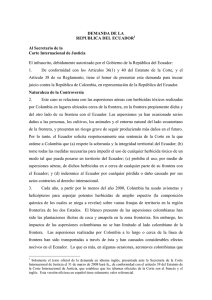 Demanda de la Republica del Ecuador al secretario de la Corte