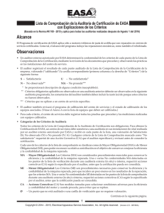 Lista de Comprobación de la Auditoría de Certificación de EASA