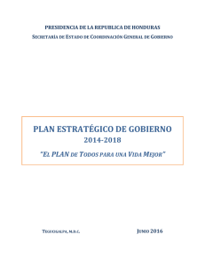 Plan Estratégico de Gobierno Junio 2016