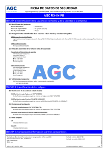 FICHA DE DATOS DE SEGURIDAD AGC FIX-IN PR - AGC e