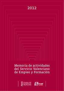 Memoria del Servef 2012 - Conselleria de Economía Sostenible