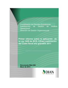 Primer informe sobre la aplicación de la Ley 1429 de 2010
