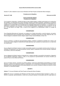 Decreto No 2350 Creación Ministerio PP Desarrollo Minero
