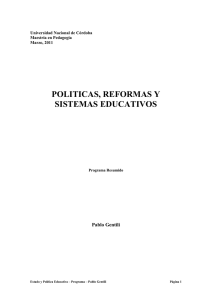 politicas, reformas y sistemas educativos