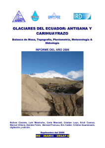 Glaciares del Ecuador : Antisana y Carihuayrazo : balance de masa