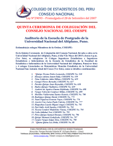 COLEGIO DE ESTADISTICOS DEL PERU CONSEJO NACIONAL