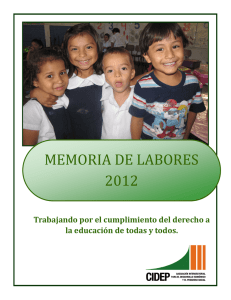 Memoria de labores CIDEP 2012