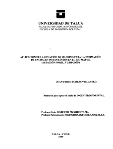 Aplicación de la Ecuación de Manning para la Estimación de