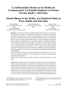 La Enfermedad Mental en los Medios de Comunicación: Un Estudio