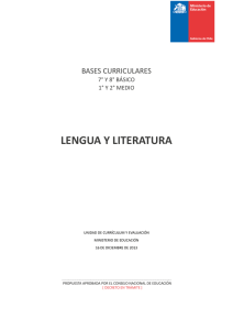 Bases curriculares aprobadas Lengua y Literatura 7º Básico a 2º