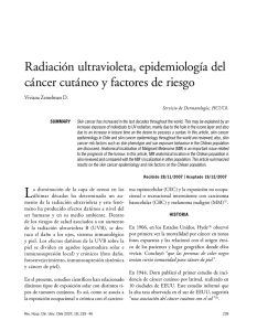Radiación ultravioleta, epidemiología del cáncer cutáneo y factores
