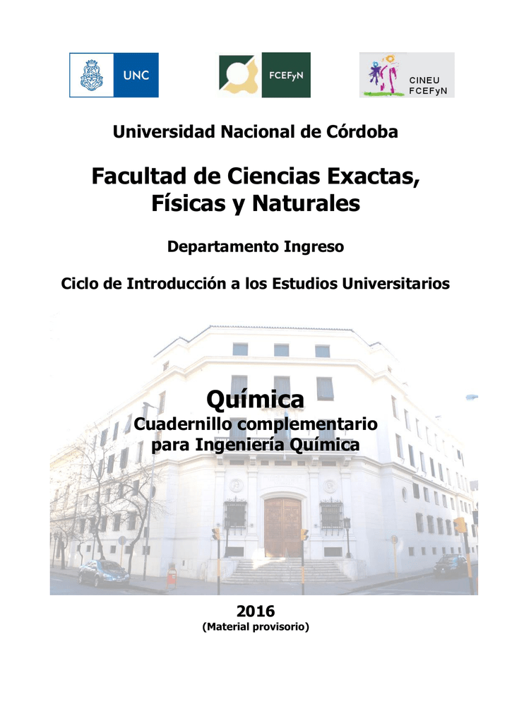Química Facultad de Ciencias Exactas, Físicas y Naturales