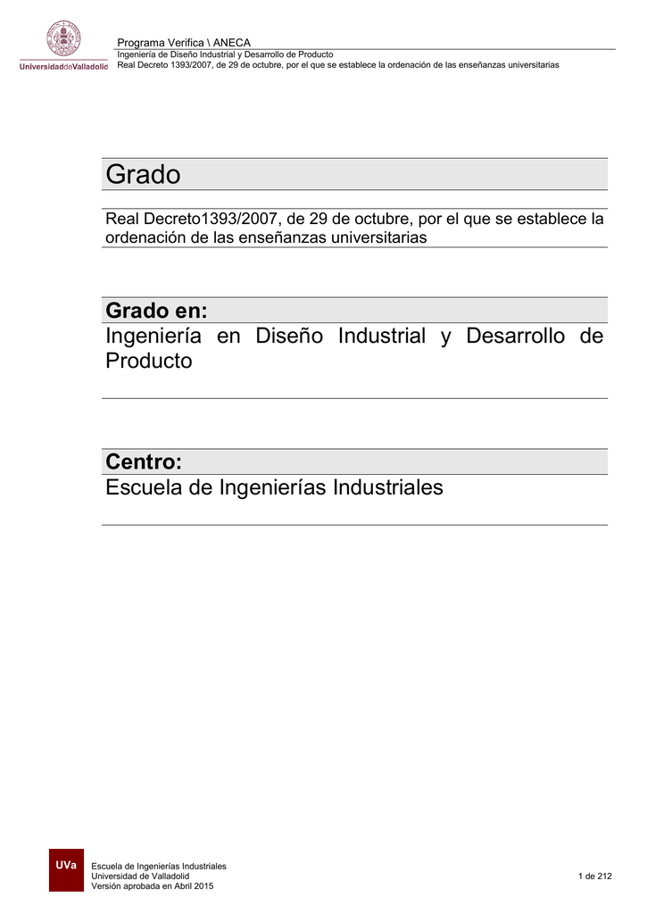 Grado En Ingenieria En Diseno Industrial Y Desarrollo De Producto