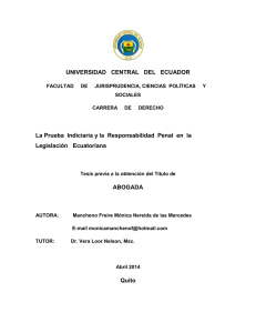 UNIVERSIDAD CENTRAL DEL ECUADOR La Prueba Indiciaria y la