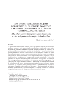 cuidadoras: mujeres inmigrantes en el servicio doméstico y