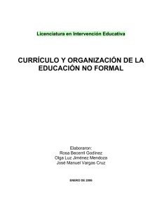 currículo y organización de la educación no formal - UPN