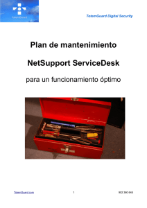 Plan de mantenimiento NetSupport ServiceDesk