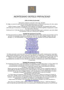 MONTESANO HOTELS PRIVACIDAD