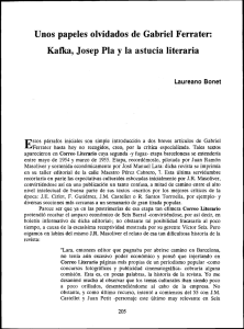 Unos papeles olvidados de Gabriel Ferrater: Kafka, Josep