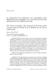 El tratado de Nápoless. El encierro del príncipe Juan Casimiro y la