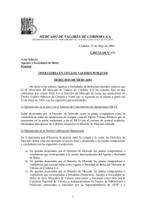 derechos de mercado - Mercado de Valores de C&oacute;rdoba SA