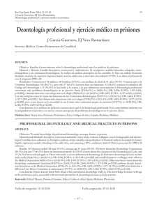 Deontología profesional y ejercicio médico en prisiones
