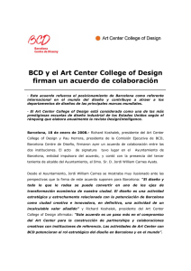 BCD y el Art Center College of Design firman un acuerdo de