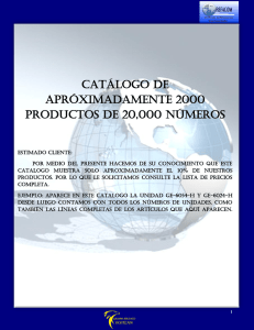 CATÁLOGO DE APRÓXIMADAMENTE 2000 PRODUCTOS DE
