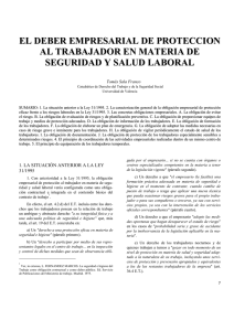 el deber empresarial de proteccion al trabajador en materia de