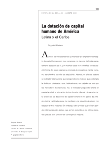 La dotación de capital humano de América Latina y el Caribe