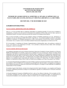 Informe de Logros (Recinto) - Senado Académico