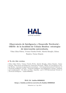 Observatorio de Inteligencia y Desarrollo Territorial - Hal-SHS