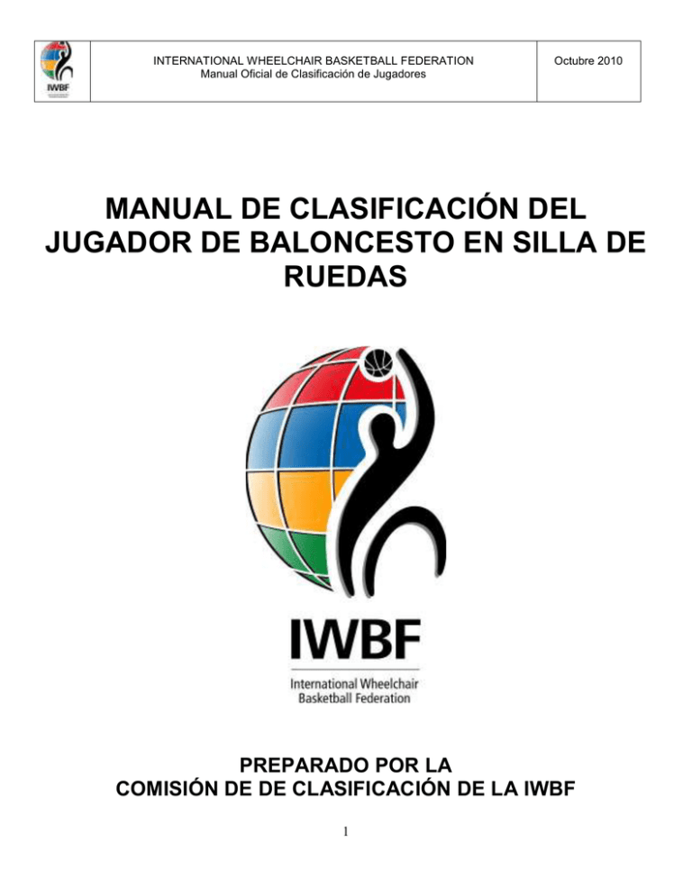 Manual De Clasificación Del Jugador De Baloncesto En Silla De Ruedas