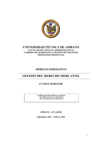 Derecho Mercantil - Universidad T&eacute;cnica de Ambato