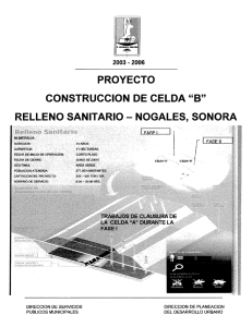 PROYECTO CONSTRUCCIÓN DE CELDA RELLENO SANITARIO