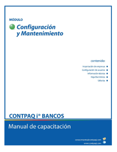 Módulo Configuración y Mantenimiento CONTPAQi Bancos