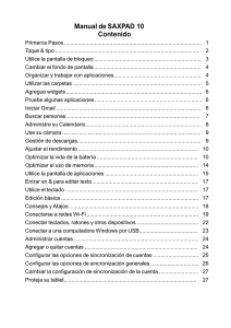 Manual de SAXPAD 10 Contenido