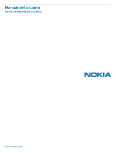 Manual del Usuario para Auricular Bluetooth BH-222 Nokia