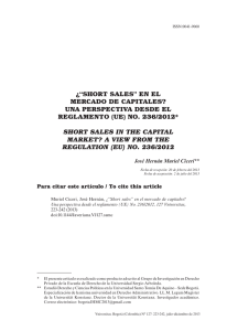 ¿“short sales” en el mercado de capitales?