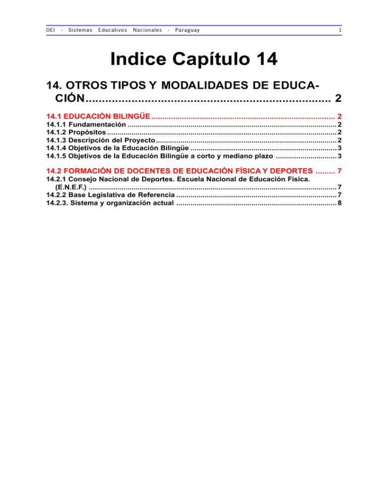 14. Otros Tipos Y Modalidades De Educación