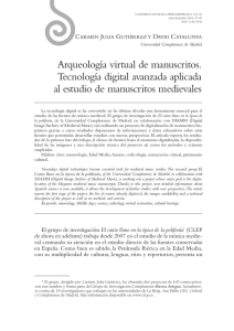 Arqueología virtual de manuscritos. Tecnología digital avanzada