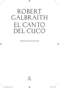 ROBERT GALBRAITH EL CANTO DEL CUCO
