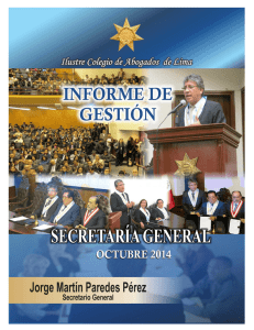 Informe de Gestión de Secretaría General 2014