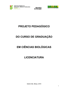 Projeto Pedagógico do Curso de Ciências Biológicas 2010