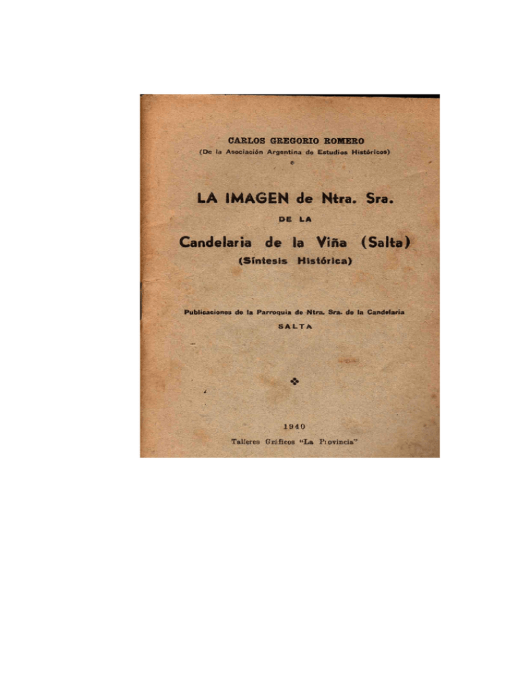 LA IMAGEN De Ntra Sra De La Candelaria De La Vi a