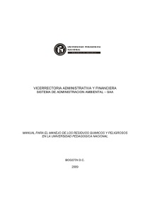 Manual de Residuos Químicos - Universidad Pedagógica Nacional