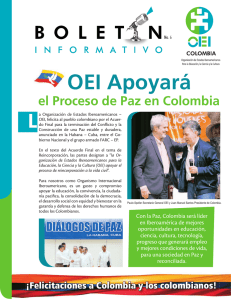 el Proceso de Paz en Colombia OEI Apoyará