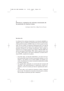 Eficiencia y Equidad en las reformas estructurales de las pensiones