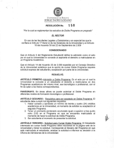 Resolución No. 158 - Universidad de Bogotá Jorge Tadeo Lozano